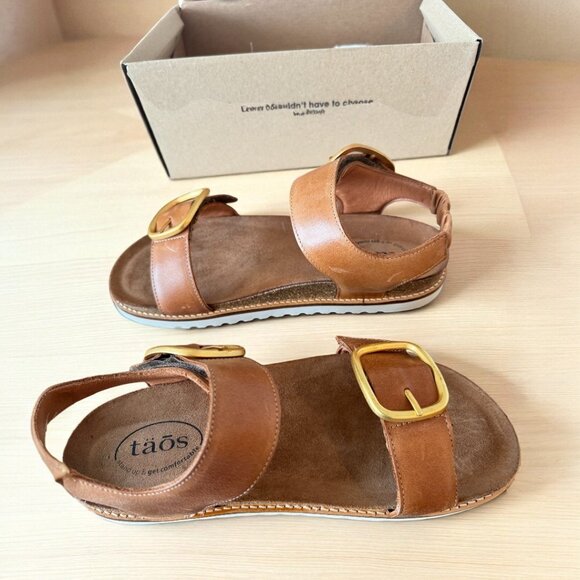 New In Box - Taos "On the Double" Sandals - Size 9-9.5 US, Caramel (sz EU 40) - Picture 3 of 8